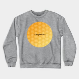 Enjoy the now, Positive summer pattern and lettering Digital Illustration Crewneck Sweatshirt